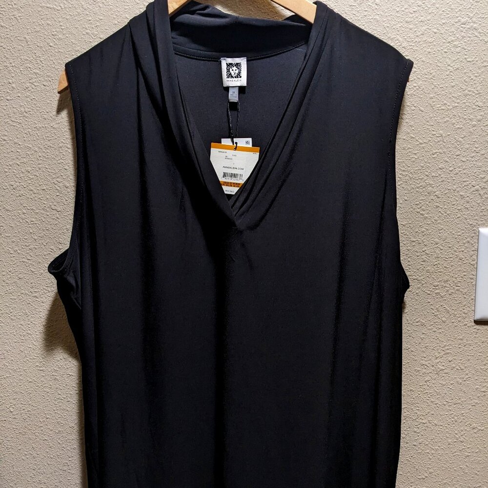Anne Klein Pleated V Neck